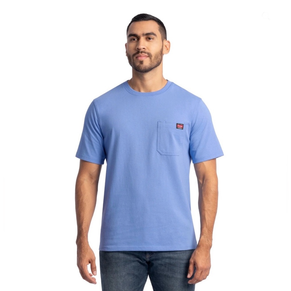 Wrangler Workwear Men's Short Sleeve Heavyweight Pocket Crew Work Shirt | 
(L)
